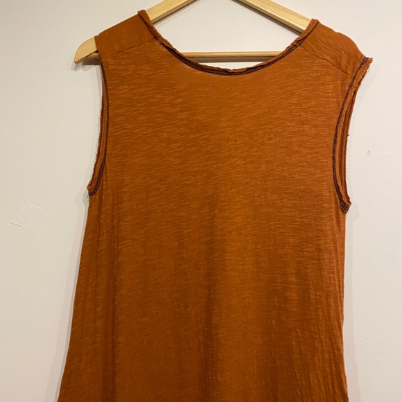 Natural Life Orange Cotton Scoop Neck Oversized Lagenlook Maxi Dress Size XS/S - Picture 4 of 5